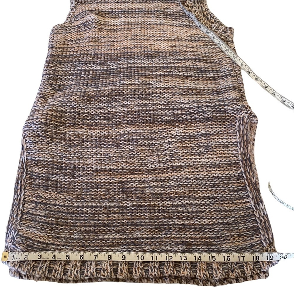Cliche Earth Tones Crochet Knit 3-D Knit Turtleneck Sweater Mini Dress Women’s M - Picture 10 of 10